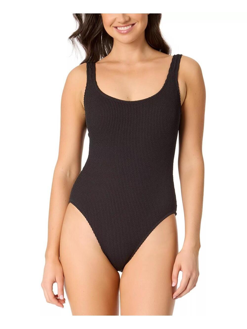 39$ Salt + Cove Mint Tea Rib Scrunch One-Piece Swimsuit Women's Size S Black